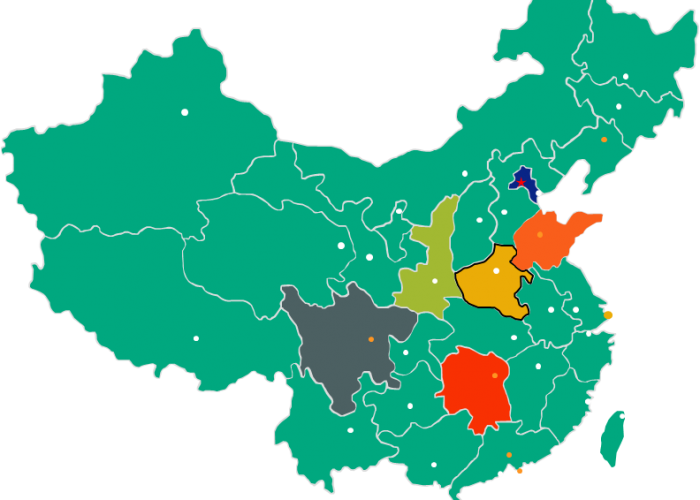 中國巡展地圖彩色
